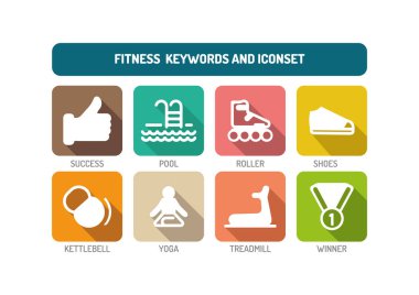 Fitness konsept illüstrasyon 