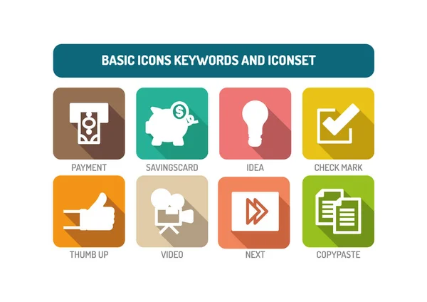 Basispictogrammen Concept — Stockvector