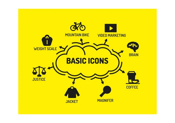 BASIC ICONS CONCEPT — Stock Vector