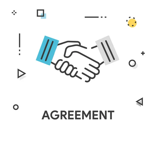 Agreement Colored Line Icon — Stock Vector