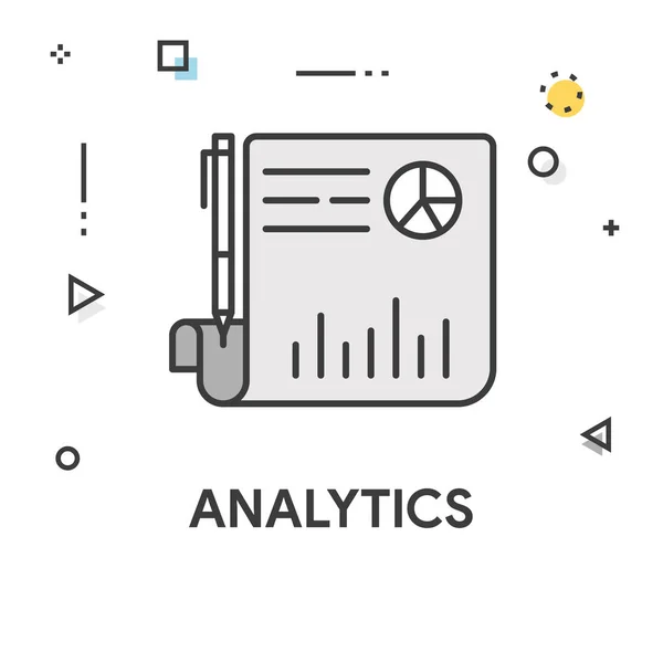 Analytics renkli satırı simgesi — Stok Vektör