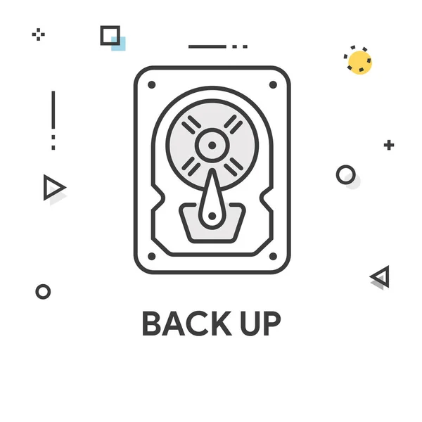 Back-Up van gekleurde lijn pictogram — Stockvector