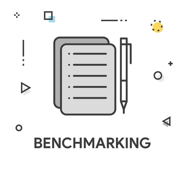 Benchmarking färgad linje-ikonen — Stock vektor