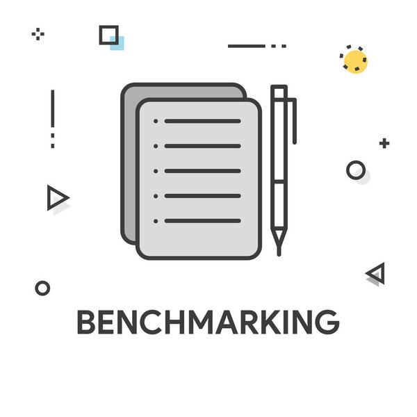 Benchmarking Colored Line Icon
