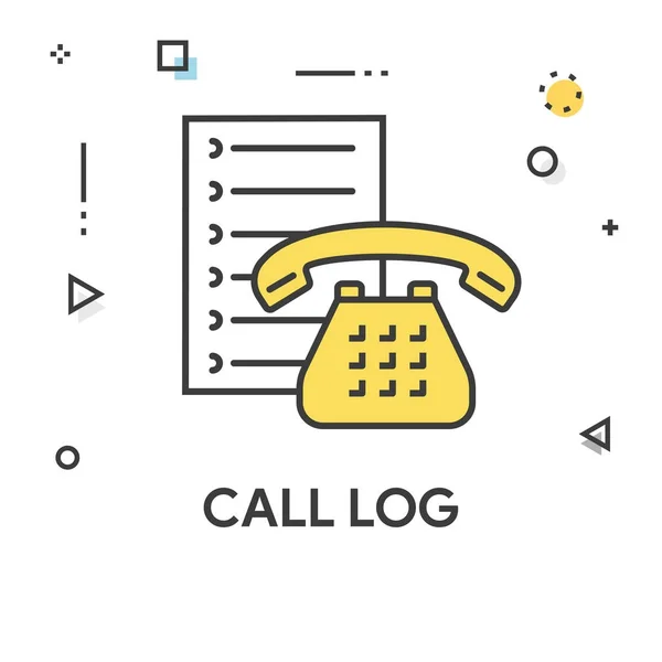 Call Log řádku ikona — Stockový vektor