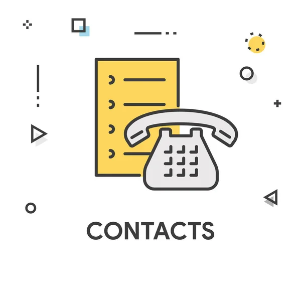 Icono de línea de contactos — Vector de stock