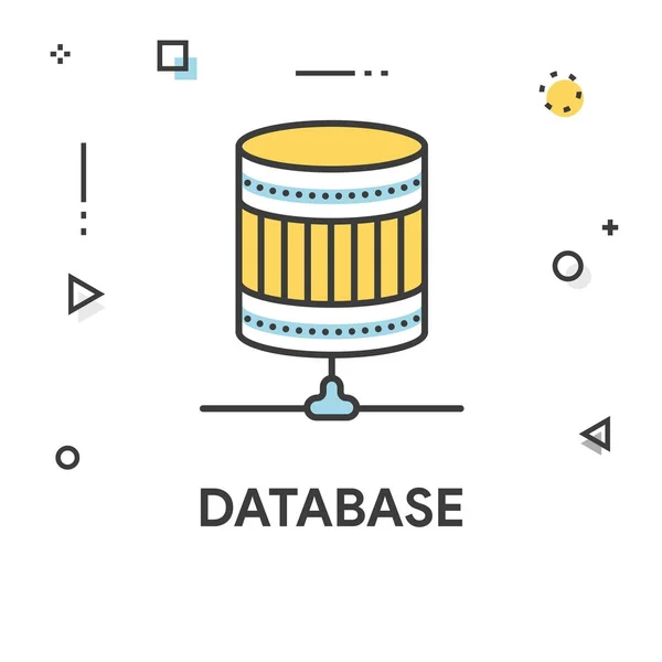 Database Colored Line Icon — Stock Vector