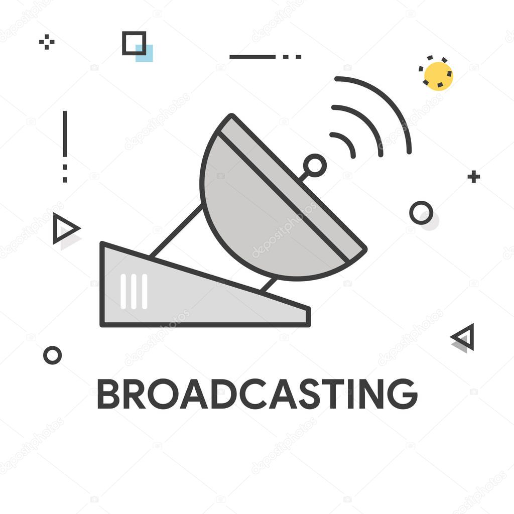 Broadcasting Colored Line Icon