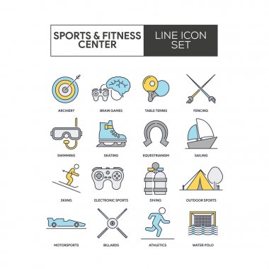 Spor ve Fitness Icon Set
