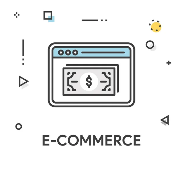E-Commerce gekleurde lijn pictogram — Stockvector