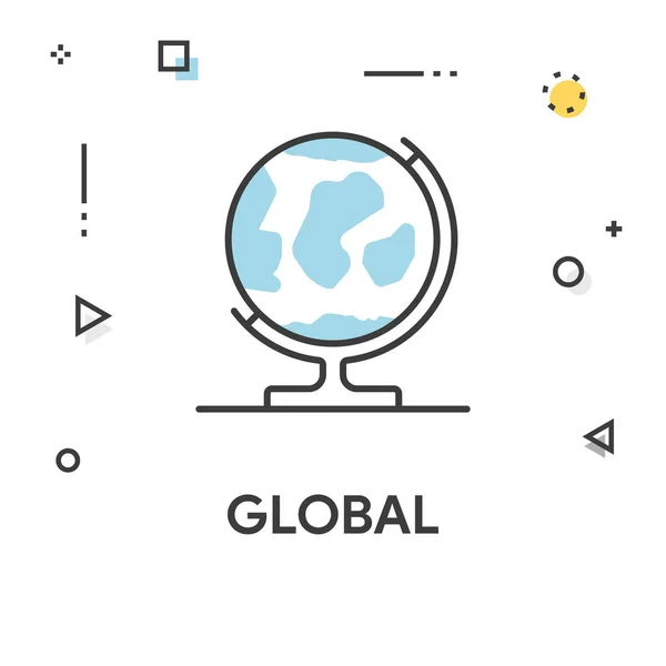 Global Colored Line Icon — Vector de stoc