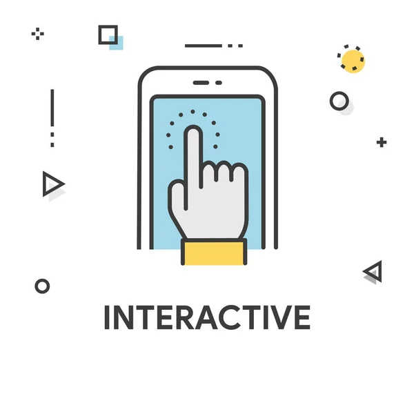 Icono de línea de color interactivo — Archivo Imágenes Vectoriales