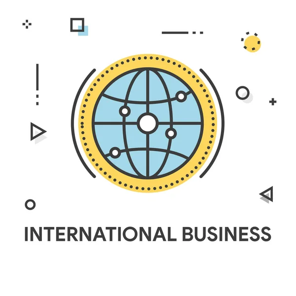 International Business Line Icon — Vector de stoc