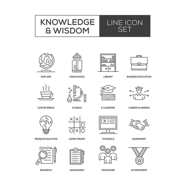 Knowledge And Business Icon Set — Stock Vector