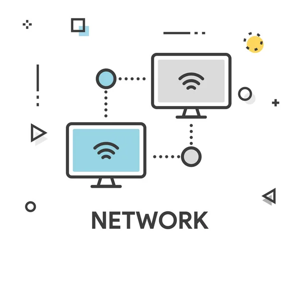 Netzwerk farbiges Liniensymbol — Stockvektor