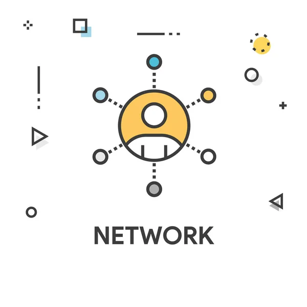 Network Colored Line Icon — Stock Vector
