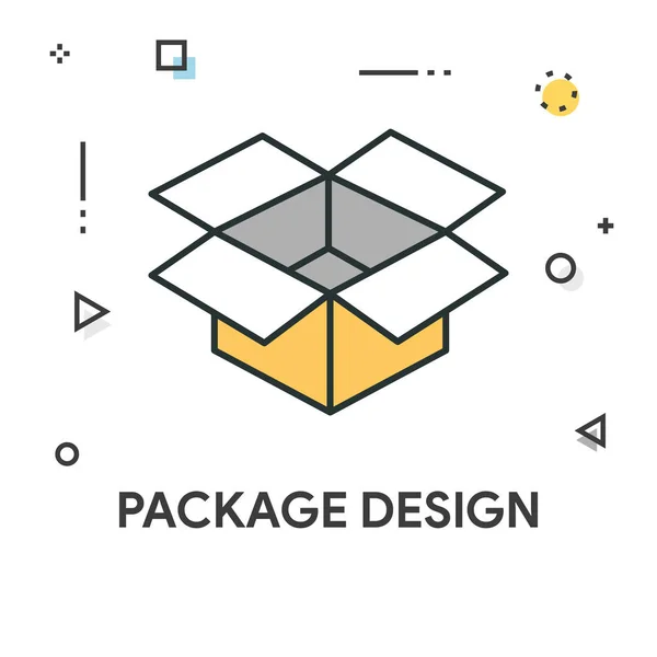 Symbol für die Verpackungsdesign-Linie — Stockvektor