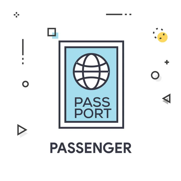 Icono de línea de pasaporte — Vector de stock