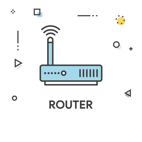 路由器彩色的线图标 — 图库矢量图片