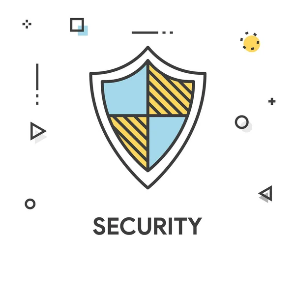 Icono de línea de color de seguridad — Archivo Imágenes Vectoriales