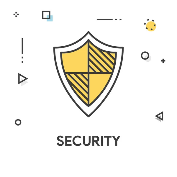 Icono de línea de color de seguridad — Archivo Imágenes Vectoriales