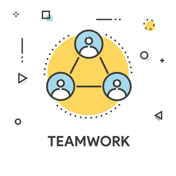 Teamwork Line Icon — Stock Vector