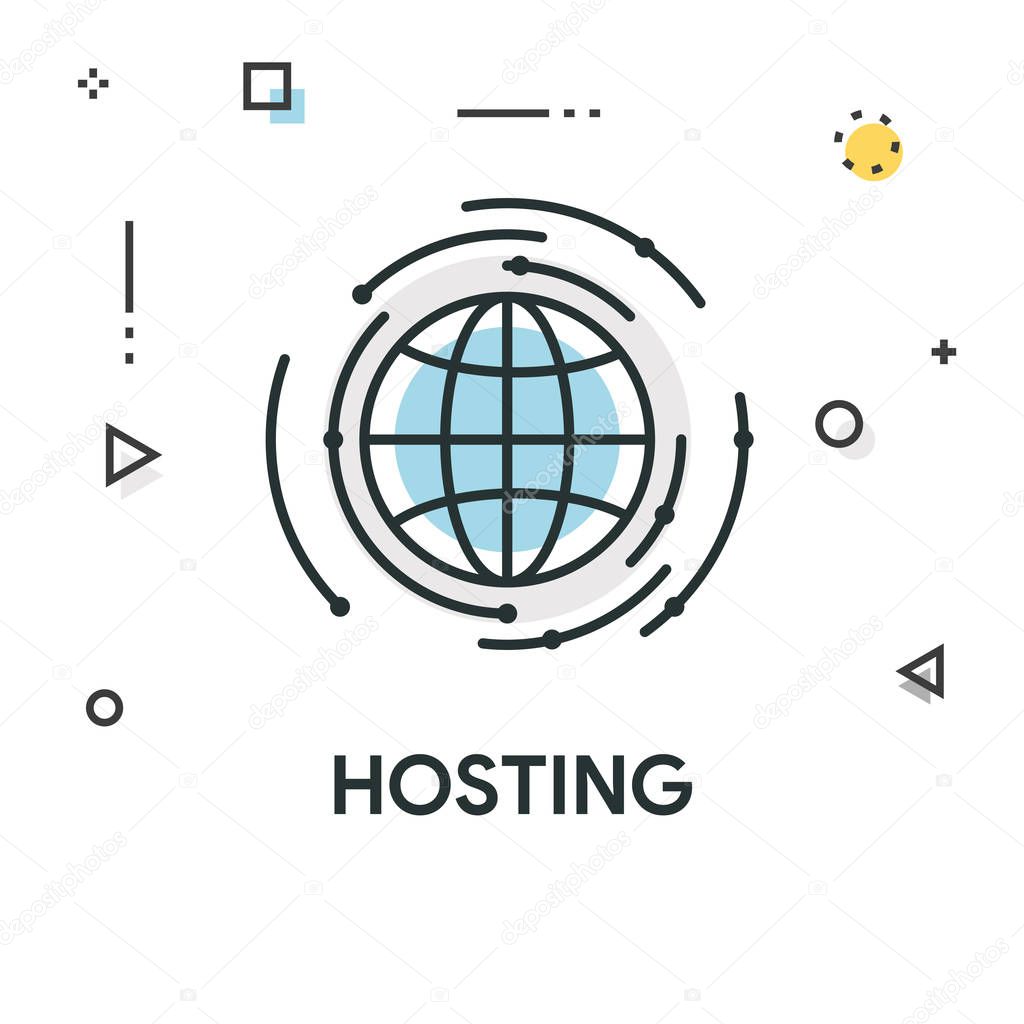 Hosting Colored Line Icon