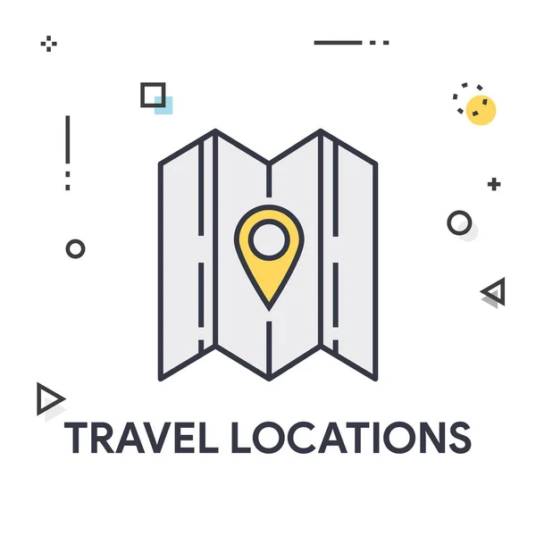 Travel Locations Icon — Stock Vector