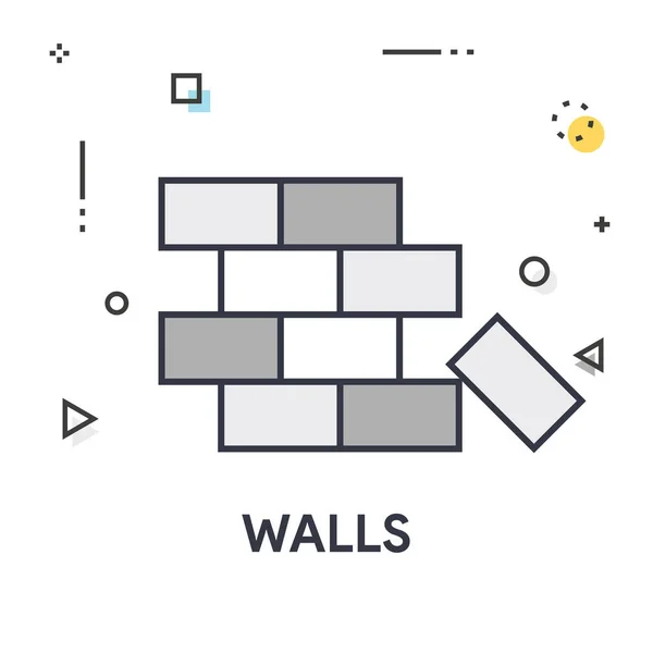 벽 선 아이콘 — 스톡 벡터