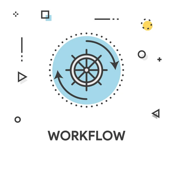 Pictogram van de lijn van de werkstroom — Stockvector