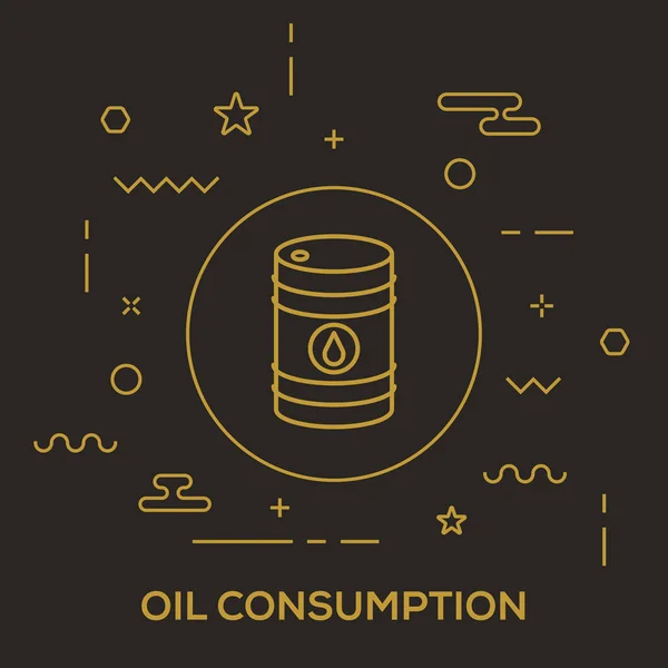 Olie verbruik concept — Stockvector