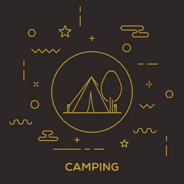 Concepto de actividad de camping — Vector de stock