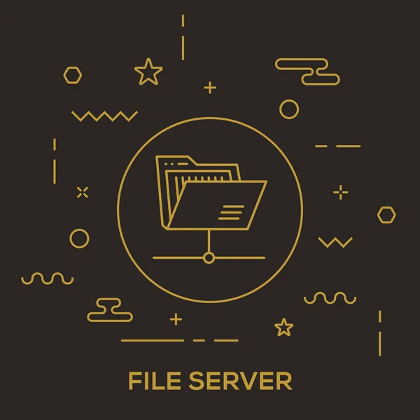 Conceito de servidor de arquivos — Vetor de Stock