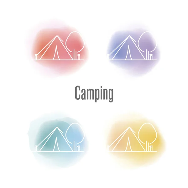 Concepto de actividad de camping — Vector de stock