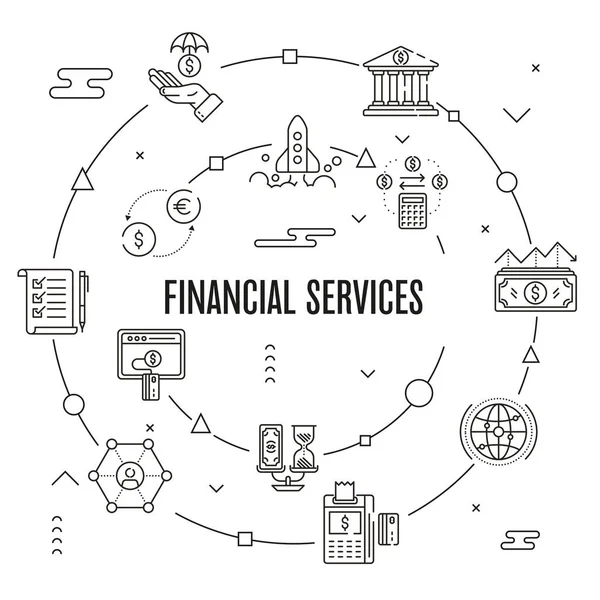 Concepto de servicios financieros — Vector de stock