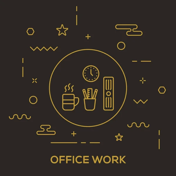 Concept de travail de bureau — Image vectorielle