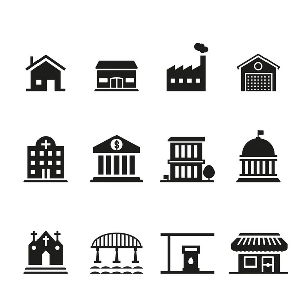 Iconos de la vida de ciudad — Vector de stock