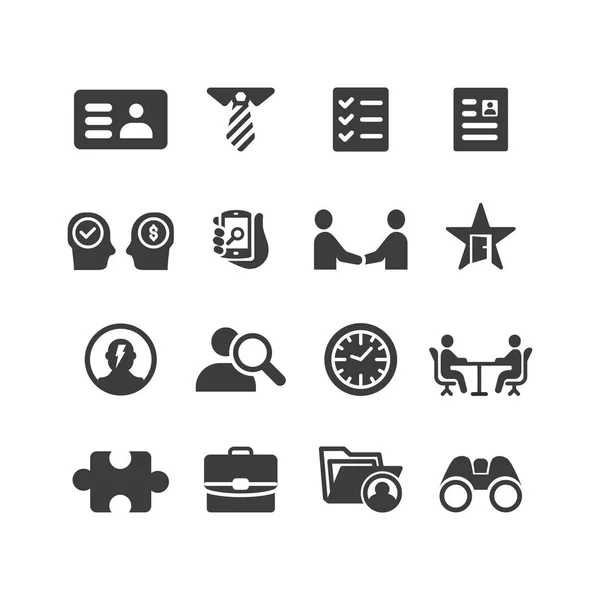 Human Resources Icons Set — Stock Vector