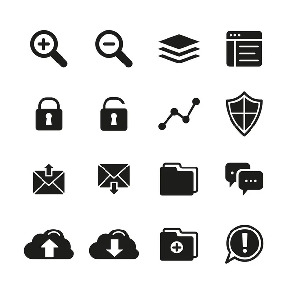 Iconos de red y comunicación — Vector de stock