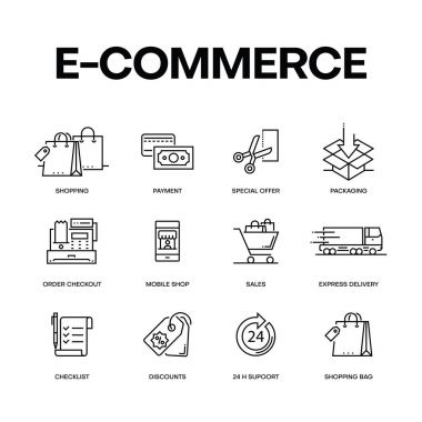 E-ticaret kavramı, vektör çizim 