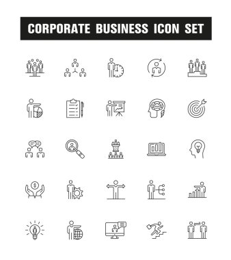 Kurumsal iş hattı Icon Set, vektör çizim 