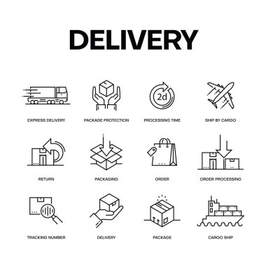 Teslimat kavramı, vektör çizim 