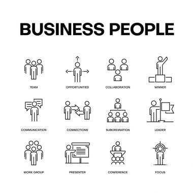 İş insanları kavramı, vektör illüstrasyonu 