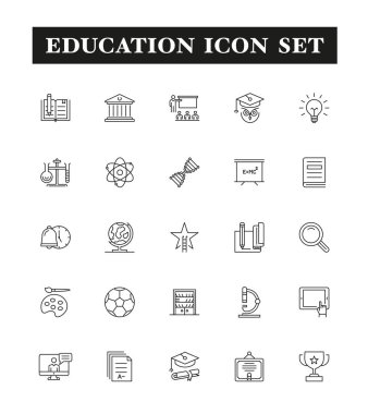 Eğitim satır Icon Set, vektör çizim 