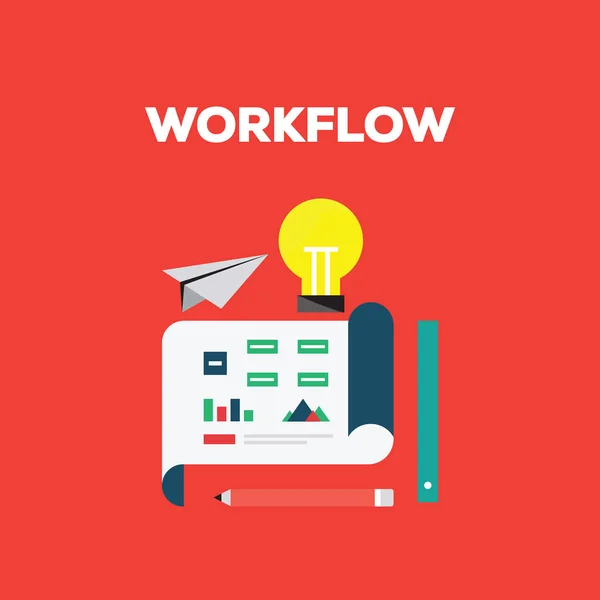 Workflow Pojetí Vektorové Ilustrace — Stockový vektor