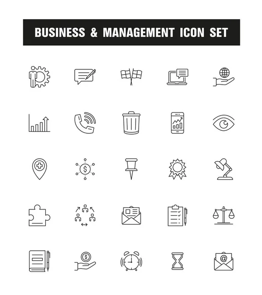 Juego Iconos Línea Vida Empresarial Ilustración Vectorial — Vector de stock