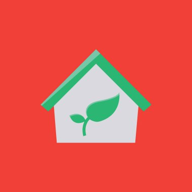 Yeşil ev kavramı, vektör çizim 