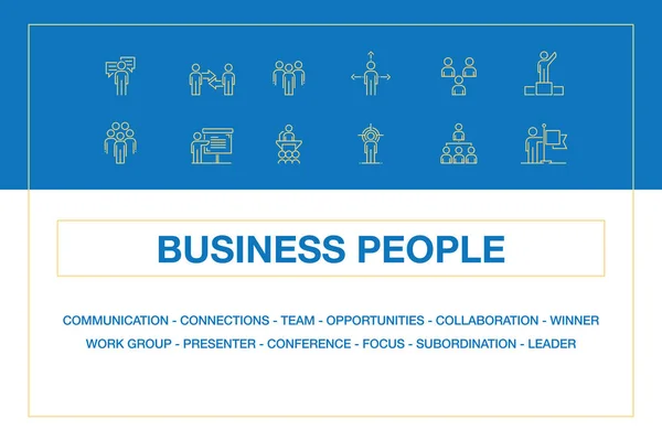 Üzleti emberek Infographic Icon Set — Stock Vector