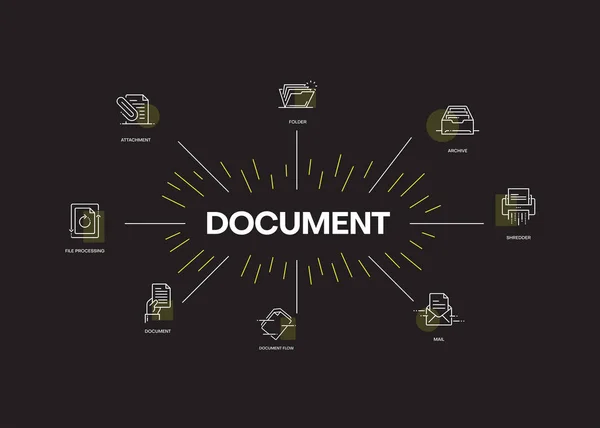 Conjunto de ícones infográficos de documentos — Vetor de Stock