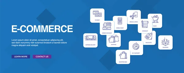 E-Commerce Infographic Ορισμόςεικονιδίου — Διανυσματικό Αρχείο